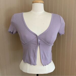 Aeropostale NWT Super Soft Purple Crop Top T-shirt Women’s Size Medium